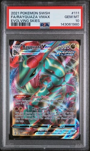 2021 Pokemon Sword & Shield Evolving Skies #111 Fa/Rayquaza Vmax PSA 10