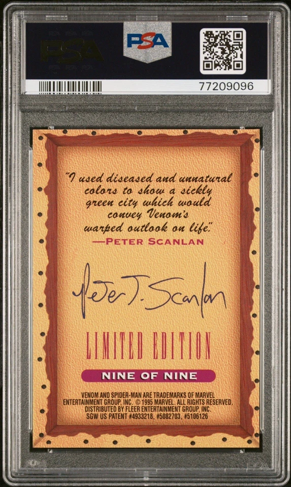 1995 Fleer Ultra Spider-Man Masterpieces #9 Venom PSA 10 - Image 2 of 2