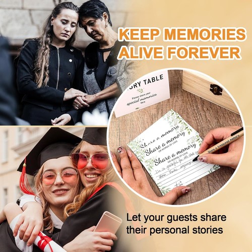 100Pcs Share a Memory Card Sets, Funeral Memorial Cards Wooden 12*8cm  - Picture 5 of 7