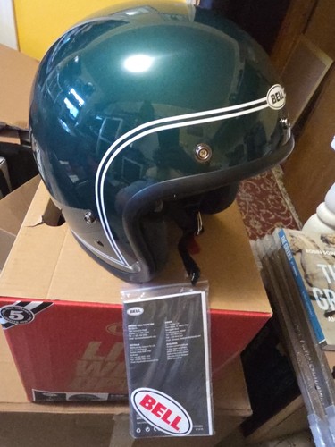 Bell Custom 500 Motorcycle Helmets Steve McQueen Riverside Metallic Green XL - Picture 8 of 10