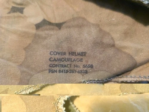 VINTAGE AUTHENTIC MITCHELL HELMET MILITARY CAMO M1 REVERSIBLE COVER VIETNAM WAR