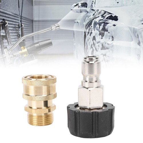 2PCS Pressure Washer Adapter M22 To 1/4 In Quick Connect Kit Brass Male And - Bild 3 von 12