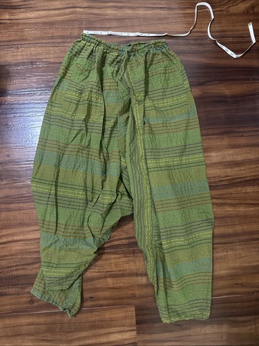 Hippie Boho Haremshose Made In India Grün Streifen Größe L