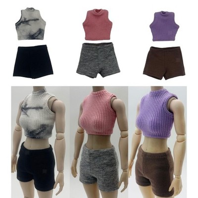 1/6 Ärmelloses Top mit Turnhose für 12 Zoll Figuren Body Doll Model