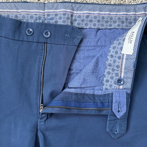 Ballin Mens Pants Blue 36 (31” Inseam) Atwater Modern Fit Chino Flat Front - Picture 3 of 9