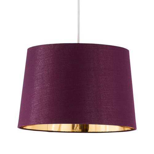 Set of 2 Burgundy with Gold Easy Fit Lightshade Lampshade Pendant or Lamp Shades - Picture 2 of 6