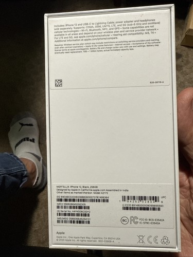Original Apple Empty Box iPhone 12 Graphite (No accessories/No Manual) - Photo 2 sur 4