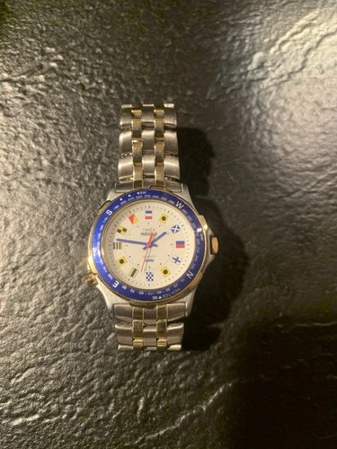 Vintage TIMEX INDIGLO Men's Quartz Watch With Maritime Signal Flag Hour Markers