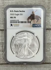 2022 American Silver Eagle U.S. State Series WYOMING NGC MS70