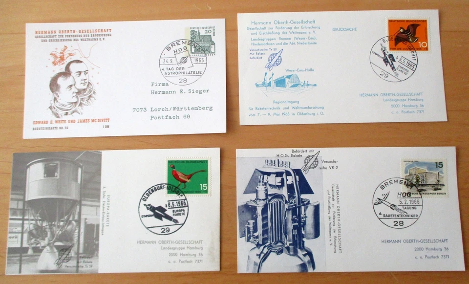 22 FLUGBELEGE / RAKETENPOST DER HERMANN OBERTH-GES. TEILWEISE SEHR SELTENE EX. - Bild 4 von 4