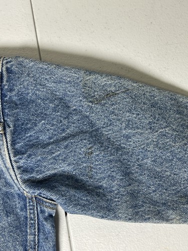 Vintage Levis Jacket Youth Size 6 Blue Denim Trucker Orange Tab 80s 90s USA - Picture 11 of 13