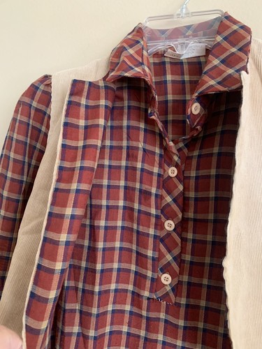 Abito premaman vintage maglietta quadri gilet festival western picnic Dan Howard LEGGI - Foto 6 di 17