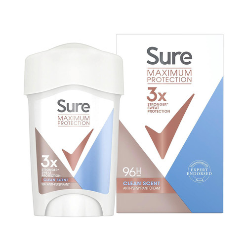 Sure Women Maximum Protection Anti-Perspirant Deo Stick Clean Scent 45ml, 24 PK - Picture 7 of 11