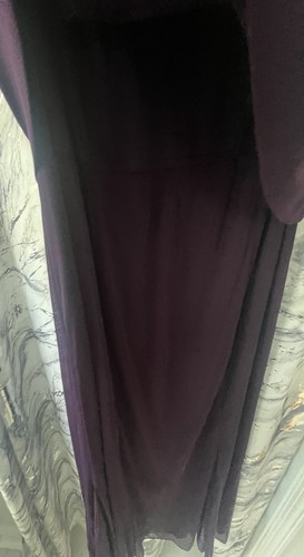 Plum Colored Formal Gown Mother of the Bride Rhinestones 3/4 Sleeve Jacket - Picture 7 of 9