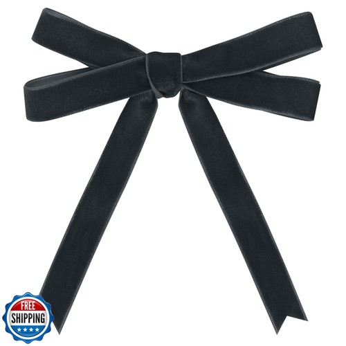 Schwarzes Samtband, 5/8 Zoll einseitig, 25 Yards Vintage dünnes Band für G - Bild 4 von 5