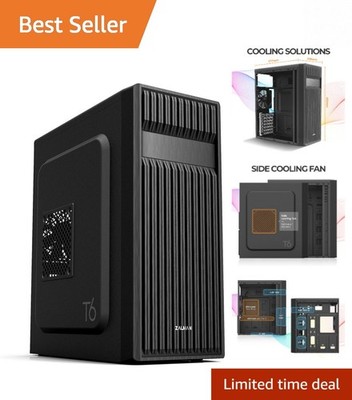 T6 Black Mid Tower Computer Case - Optimal Cooling & USB 3.0 Ports Included
