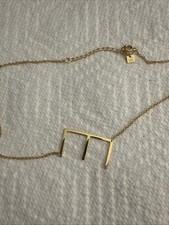 Dainty letter E initial necklace, gold tone pretty