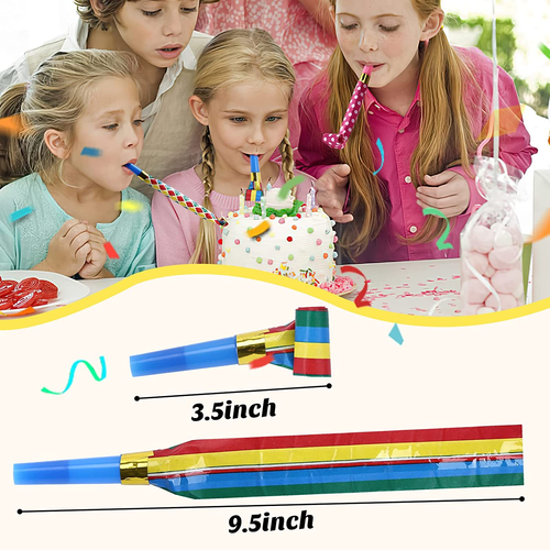 100 Stück Party Gebläse für Kinder, Krachmacher Spielzeug Party Pfeifen Geburtstag Schlag Hor - Bild 2 von 6