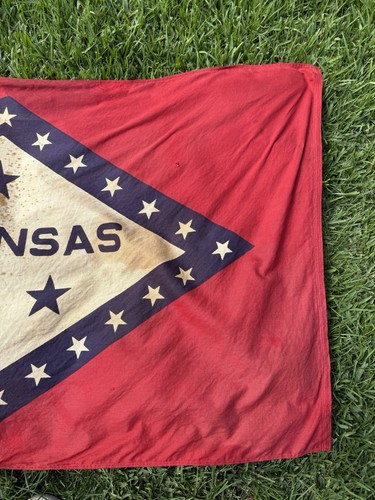 Vintage 1950’s Arkansas 3x5 Flag Used Flaws - Picture 2 of 5