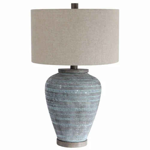 Uttermost 26228-1 Light Aqua Blue / Gray Pelia 28"H Vase Table Lamp - Picture 3 of 8
