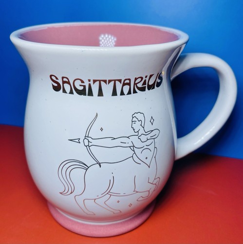 Sagittarius Zodiac Sign Coffee Mug Pink White Gift Coffee Tea Cup - Picture 5 of 5