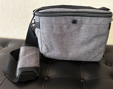 Platinum Gray Black Padded Camera Shoulder Bag w/ Removable Dividers