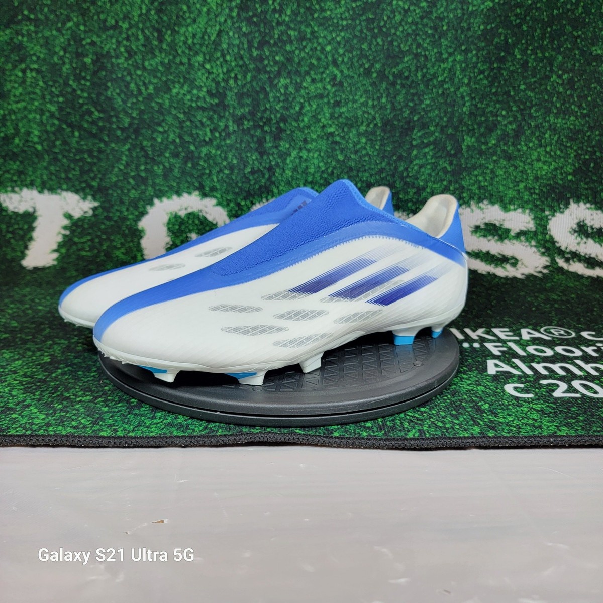 Size 13 - adidas X Speedflow.3 Laceless FG White Legacy Indigo for