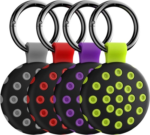 AirTag Holder Keychain 4-Pack – Silicone Case for Pets, Luggage, Keys & Bags - Picture 2 of 8
