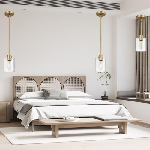 3 Pack 1 Light Brass Pendant Lights Kitchen Island, Gold Modern Chandelier Cl... - Bild 7 von 8