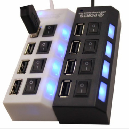 HUB USB 4 gniazda Niezależny rozdzielacz USB 2.0 (czarny) Adapter USB - Zdjęcie 8 z 11