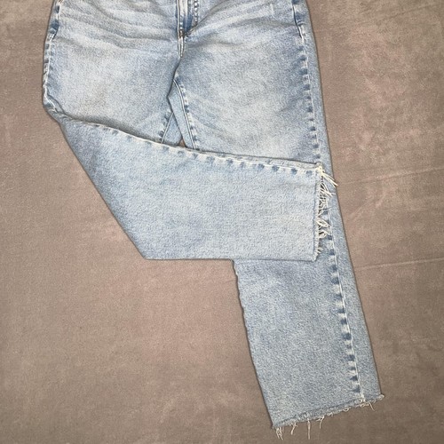 J Crew Essential Straight Jeans Damen 30 High Rise Raw Hem Cropped Denim Freizeit - Bild 2 von 12