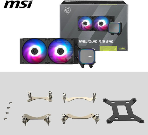 MSI Mag Coreliquid A13 240 czarny AIO ARGB chłodzenie cieczą wentylator PWM EZ Connect LGA - Zdjęcie 2 z 3