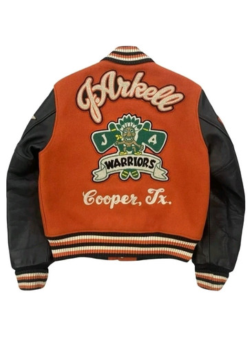 Men’s Varsity Chenille Embroidery Patches Wool+Leather Sleeves Bomber Jacket - Picture 2 of 5