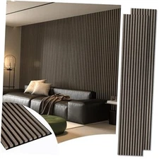  2-Pack 108" x 12" Acoustic Wood Panels for 2pcs - 108" x 12" American Walnut