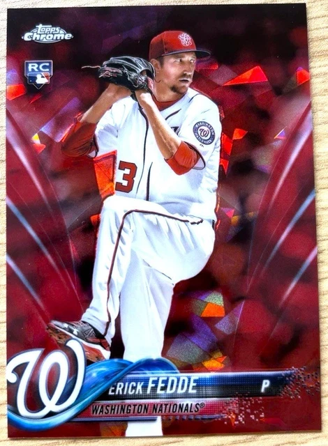 2018 Topps Chrome SAPPHIRE #217 Erick Fedde (RC) ROOKIE RED REFRACTOR 04/10