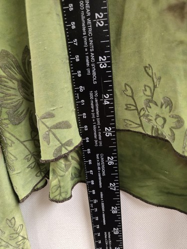 Camicia Cato donna 18/20W verde floreale tinta unita senza maniche orlo morso di squalo trasparente - Foto 8 di 11