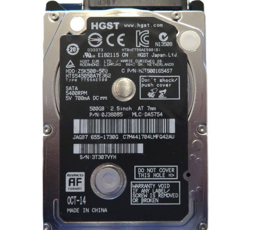 Hitachi HTS545050A7E362 0J38085 DA5754 China 500gb 2.5" Sata hard drive 2014 - Picture 10 of 11