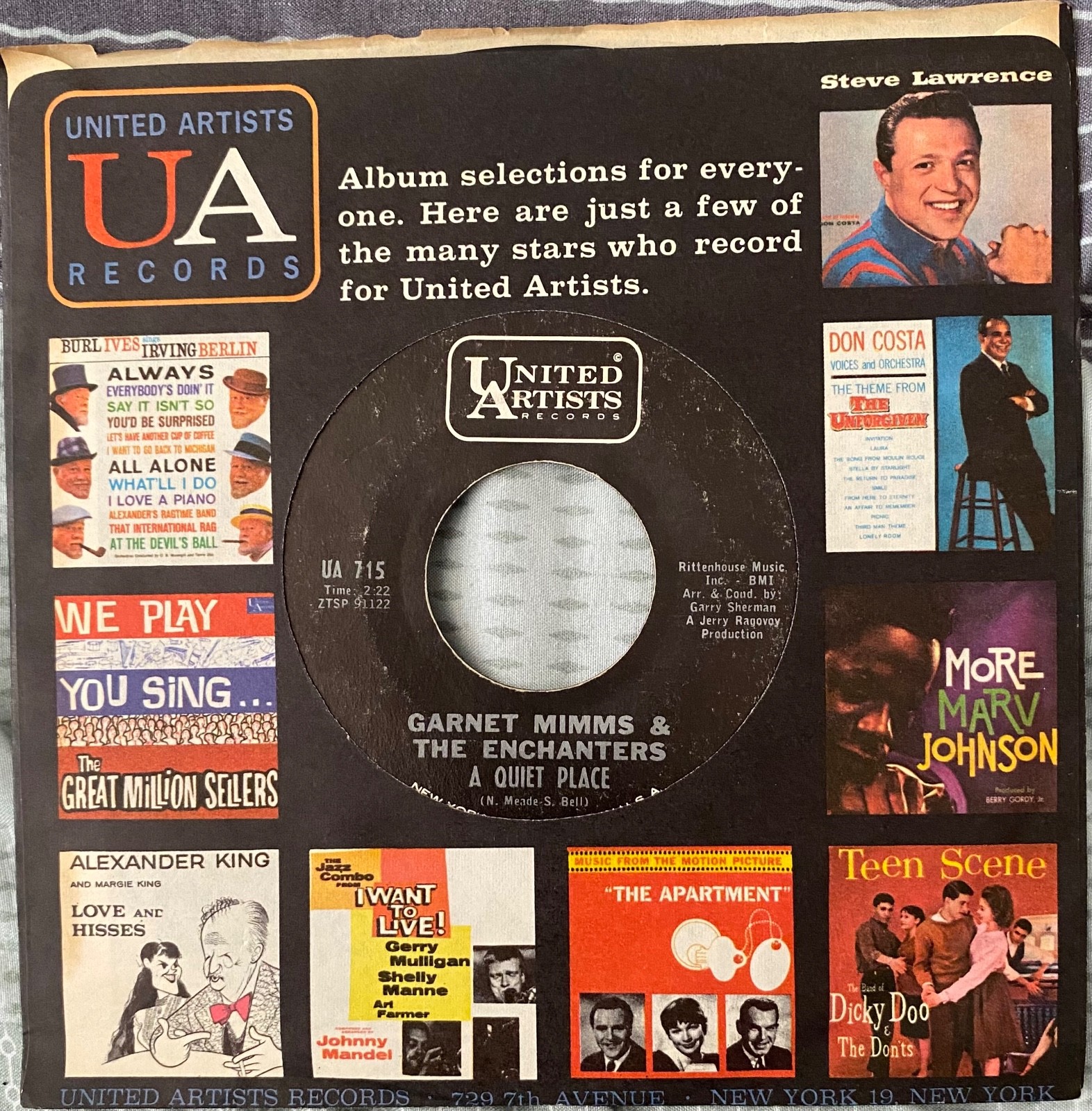 photo of Garnet Mimms-a Quiet Place  One Girl-rare   45-ua-hear