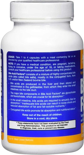 JARROW FORMULAS Bile Acid Factors 120 Capsules - Picture 2 of 5