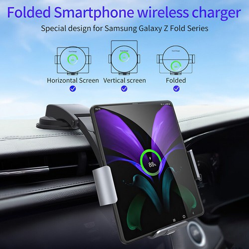 Soporte de teléfono de automóvil premium con carga inalámbrica rápida de 10 W para desarrollador móvil plegable - Imagen 5 de 13