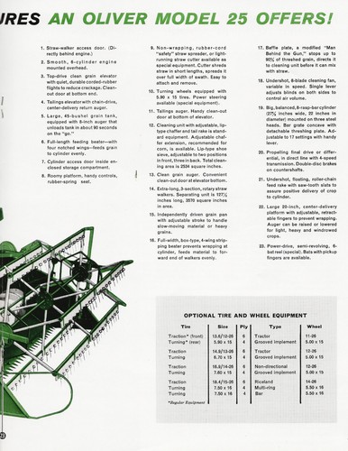 1963 OLIVER 25 S.P. COMBINE - ORIGINAL BROCHURE - Picture 5 of 9