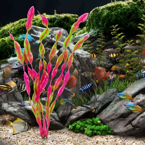 10/20Pcs Artificial Water Plants Plastic Fish Tank Aquarium Decorative Seaweed - Picture 22 of 25