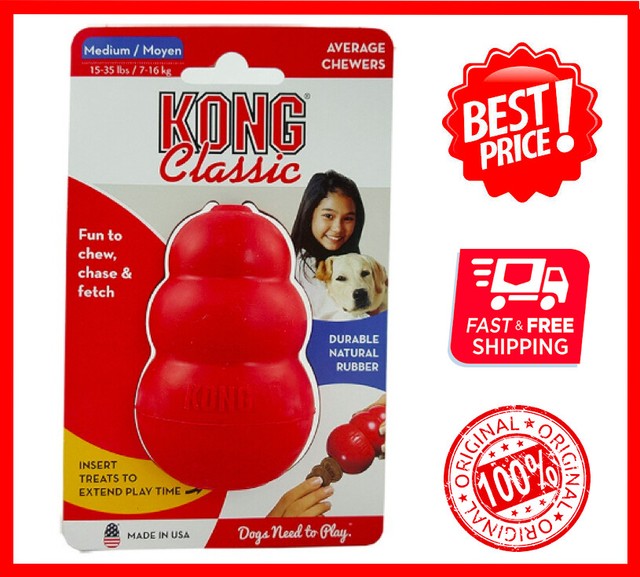 KONG CLASSIC DOG TOY FOR AVERAGE CHEWERS RED MEDIUM FOR DOGS 15 35