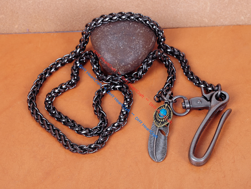30" Biker Trucker Basic Strong Twisted Keychain Key Jean Wallet Chain Feather - Picture 6 of 8