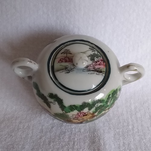 Vintage Hand Painted Porcelain Sugar Bowl JAPAN Antique Mark 1920 - 1940 - Picture 8 of 13
