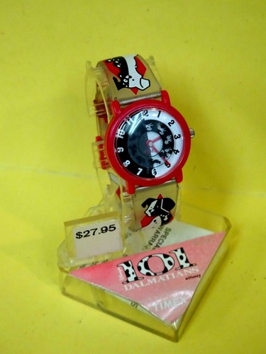 RAR Disney Timex Kinderuhr 101 Dalmations mit Ständer & Anleitung - Neu ohne Karton 1996 - Bild 1 von 3