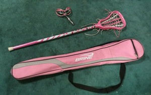 Brine-Womens-Classic-Lacrosse-Stick-Bag-42-034-W-Safety-Goggles-Pink-Gray