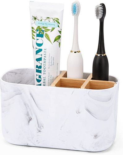 Toothbrush Holders for Bathrooms, 5 Slots Bamboo Toothbrush Holder Kids Electric - Picture 12 of 12