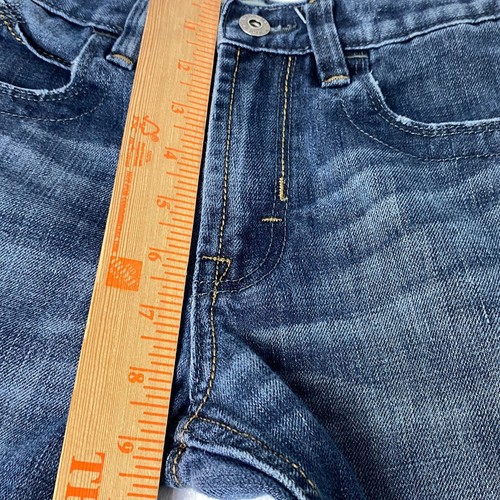 Wrangler Jeans Boys Youth 12 Slim Blue Straight Distressed Adj Waist Med Denim - Picture 13 of 17