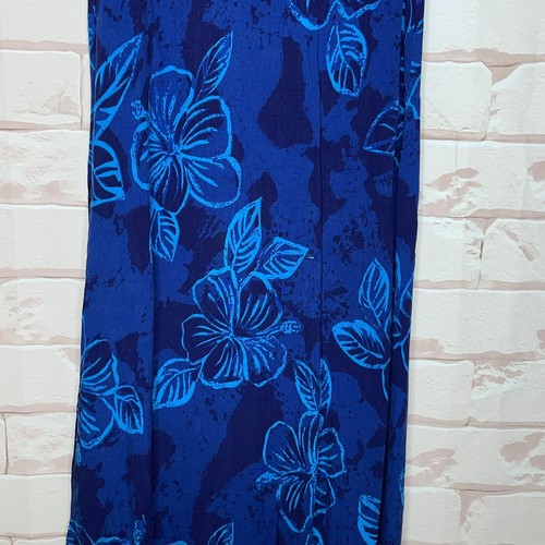 VESTIDO HAWAIANO TALLA S FLORAL LARGO ORILLAS DEL DESIERTO SIN MANGAS AZUL FLOR RAYÓN MUJER - Imagen 4 de 14